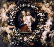 Peter Paul Rubens Madonna on Floral Wreath oil painting on canvas
